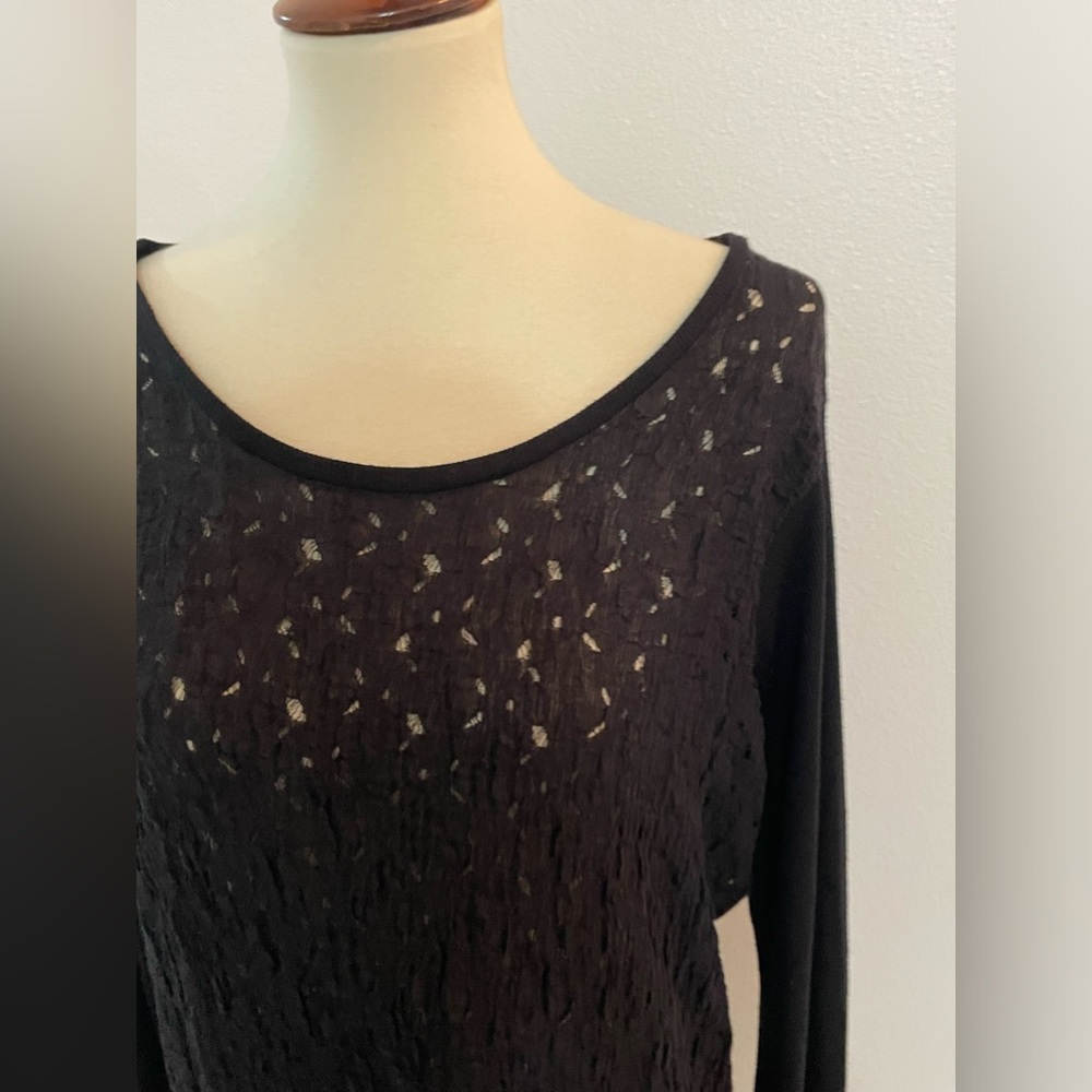 Vera Wang Lace Top Size XL‎ Black - Picture 2 of 9